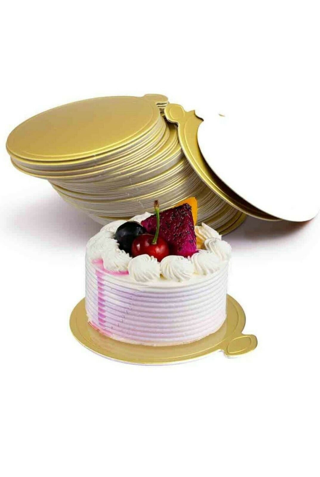 Round Golden Cardboard Cake Base,100pcs Paper Plates Circle 3.5x 4 . C5
