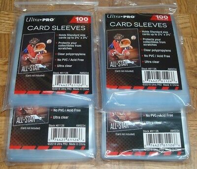 🚨 400 New Soft Penny Ultra Pro Baseball Card Poly Sleeves Fits 3x4 Toploaders