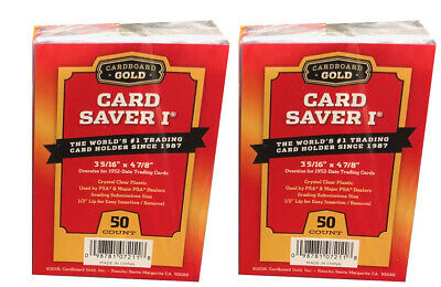100 Ct Card Saver I Cardboard Gold Psa Graded Semi Rigid Holders Cs1 - Free Ship