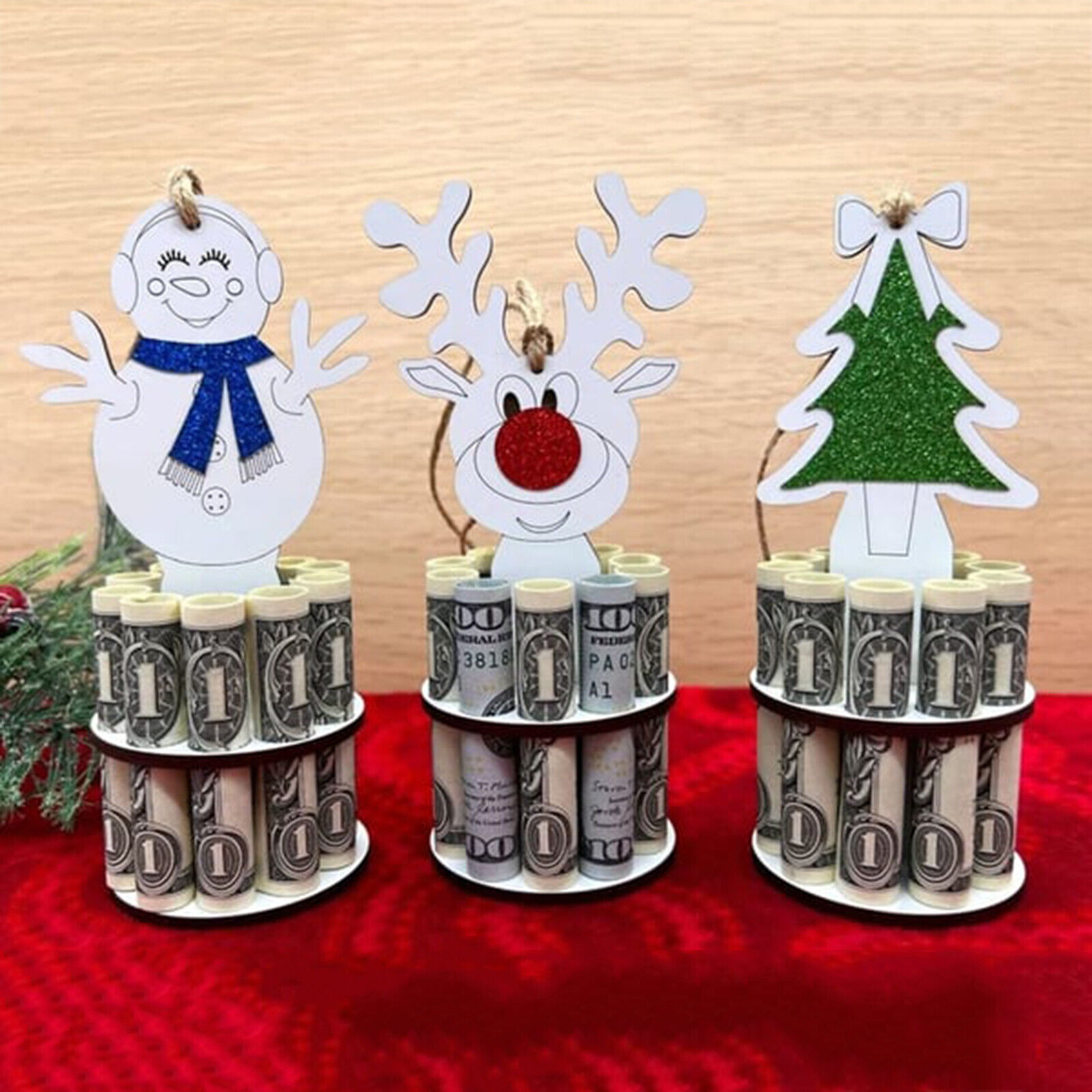 Christmas Money Holder Double-layer Cash Holders With 10 Holes Christmas Decorat