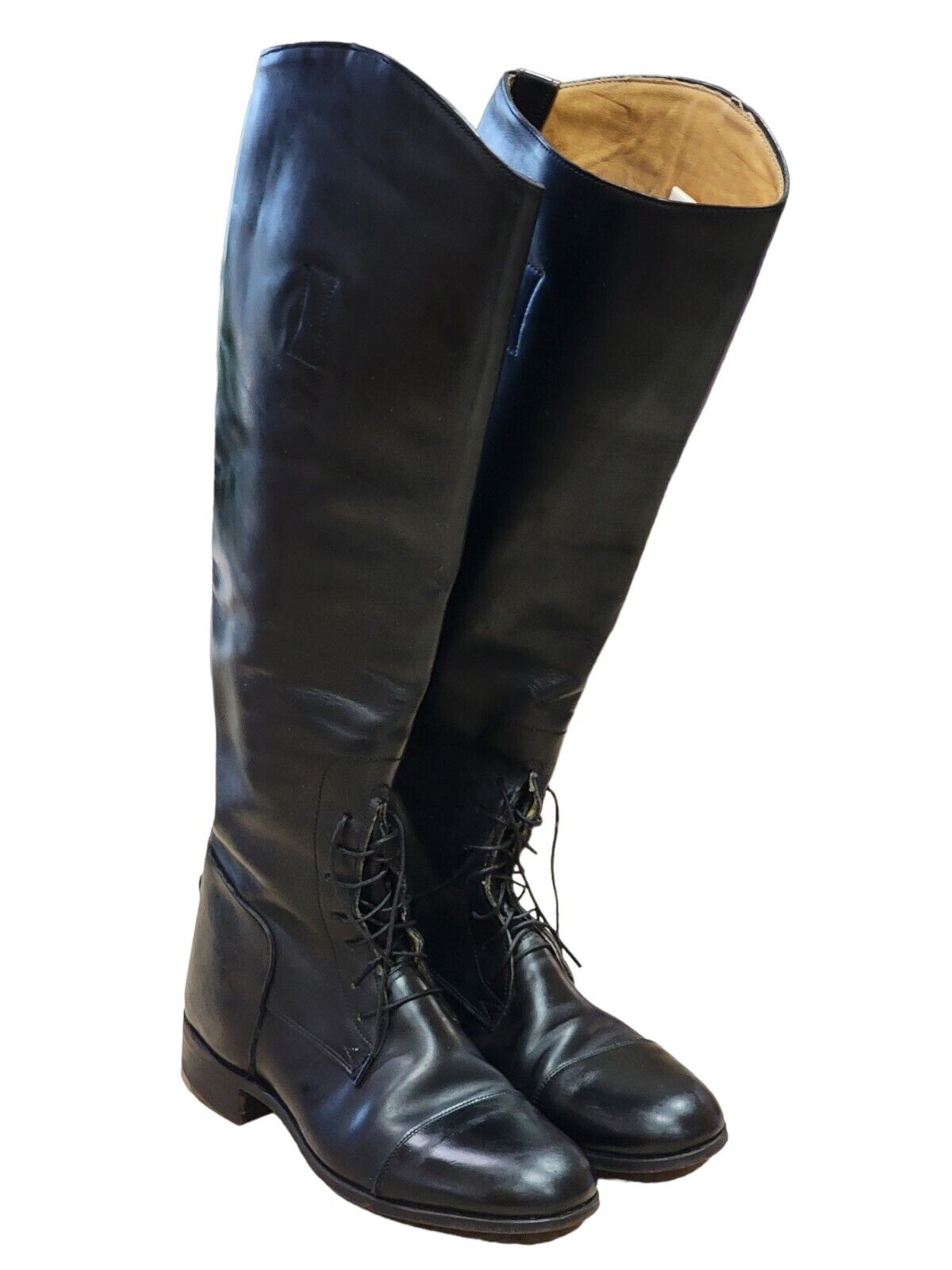 The Grand Prix Women's Service Equestrian Black Leather English Riding Boots  6